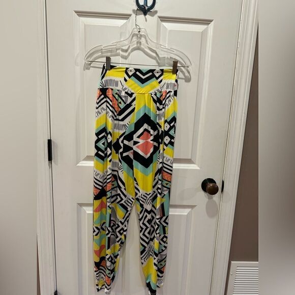 Bongo medium tribal print loose fit high rise palazzo pants - Picture 1 of 3